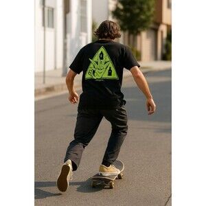 HUF Green Buddy 420 Graphic Tee Black M – Rare Streetwear Skate Hype Shirt